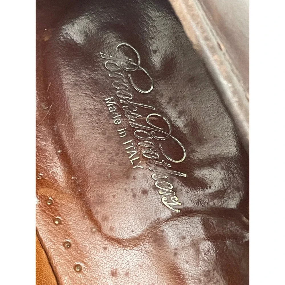Brooks Brothers Tassel Loafers 13 Brown Leather Wingtip Kiltie Made in Italy
